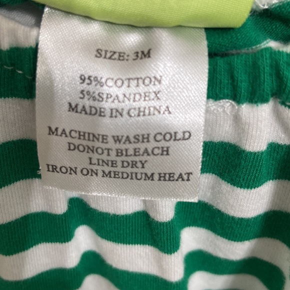 Classic Whimsy Fall Infant Girl Green Striped Pumpkin Dress Size 3 months - Picture 6 of 7